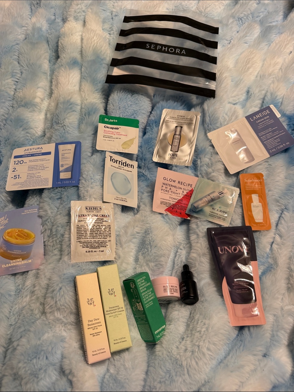 Sephora Skincare Sample Set with Blue and Black Packaging